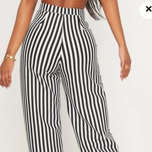 Striped Wide Leg Pants - Pretty Little Thing